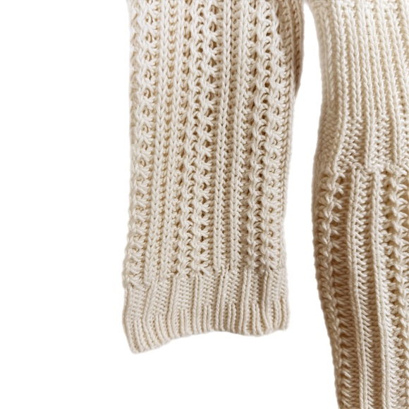 Eddie Bauer 100% Cotton Cozy 3 Button Cardigan L (Fits Like M) Ecru Neutral - Picture 3 of 10